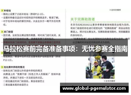 马拉松赛前完备准备事项:无忧参赛全指南 马拉松赛前完备准备事项:无忧参赛全指南